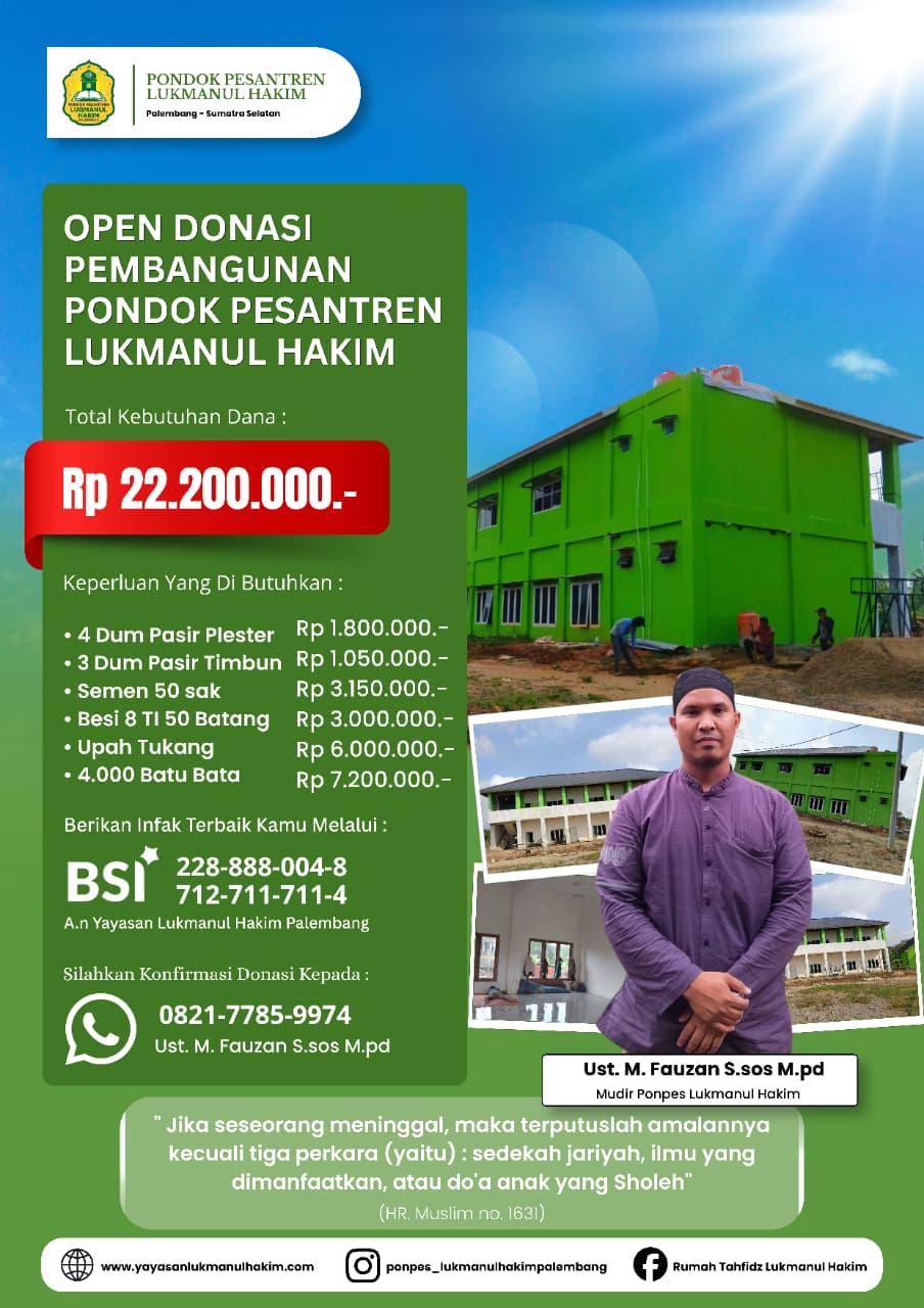 Open Donasi Pembangunan Ponpes Luqmanul Hakim
